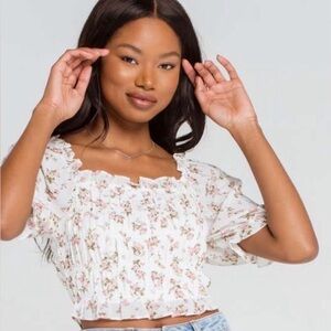 Chic Floral Ruffle Blouse